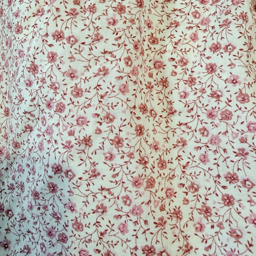 Girls Pink Calico Ditzy Floral Print Crib Skirt Shabby Chic Cottagecore Feminine - Picture 4 of 14
